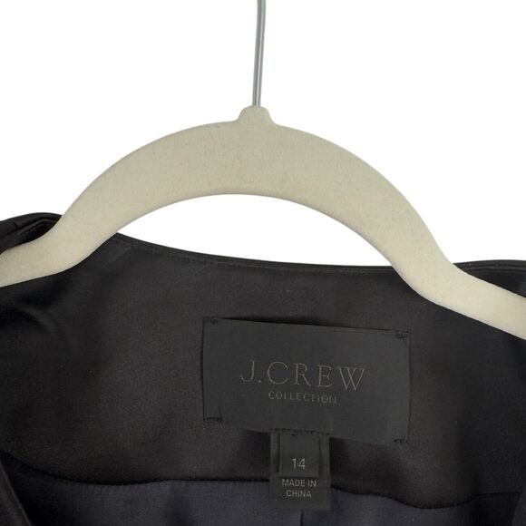 J Crew Collection Black Wool Crossover Jacket Mixed Media Career Womens Size 14 - Picture 4 of 9